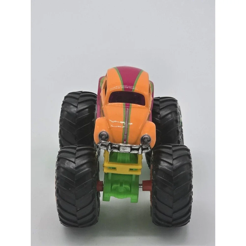 Hot Wheels Monster Trucks VW Beetle Bug Orange w Pink Tampos 1:64 - Mint